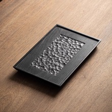 实木复古家用干泡台整块小茶盘壶承日式侘寂风茶台茶托长方形炭烧