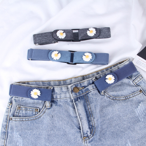 No punching, no trace, lazy belt, women's summer jeans, versatile elastic elastic decoration, invisible women's belt, trendy