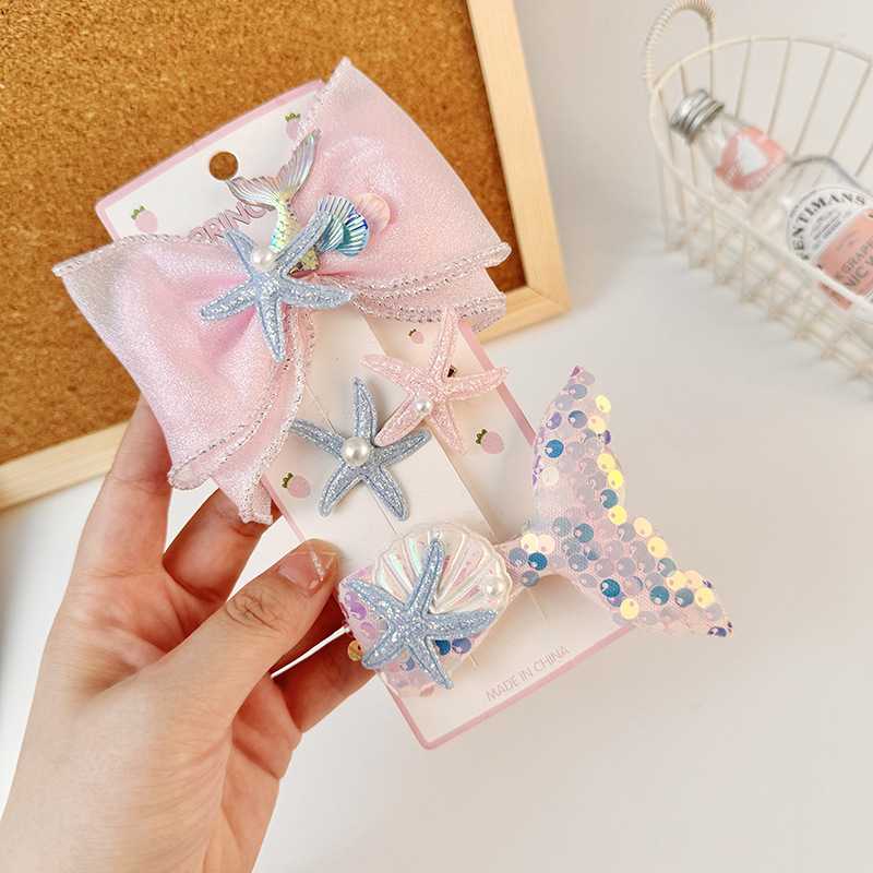 Holiday, Daily Occasion Girl'S Sweet Fish Tail Cloth Hair Clip
