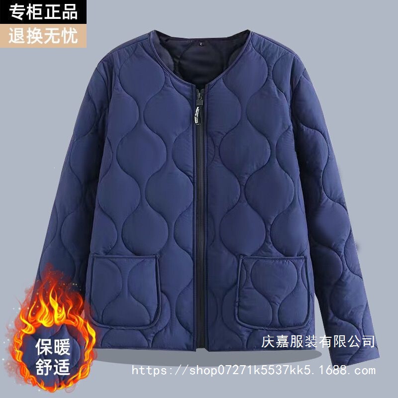 2026 new lightweight cotton-padded jacket, men's zippered style, plus size, suitable for wearing inside or outside, collarless, warm, autumn wholesale 2026 new lightweight cotton-padded jacket, men's zippered style, plus size, suitable for wearing inside or outside, collarless, warm, autumn wholesale