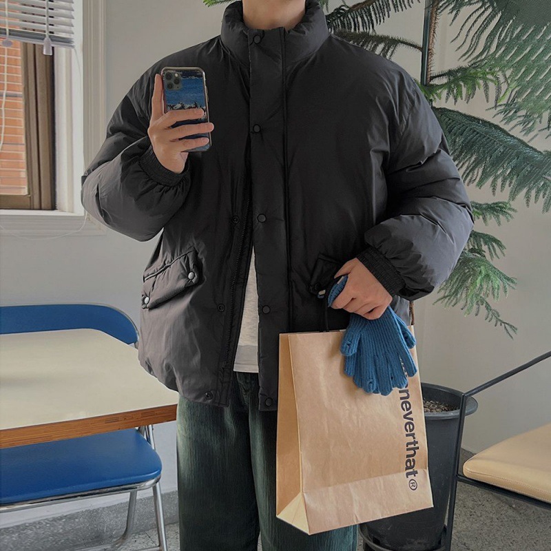 MYQ de alto grado de cuello alto de algodón acolchado abrigo de invierno cálido abrigo de los Hombres estilo coreano suelta de moda de algodón acolchado abrigo engrosada Chaqueta de algodón acolchado