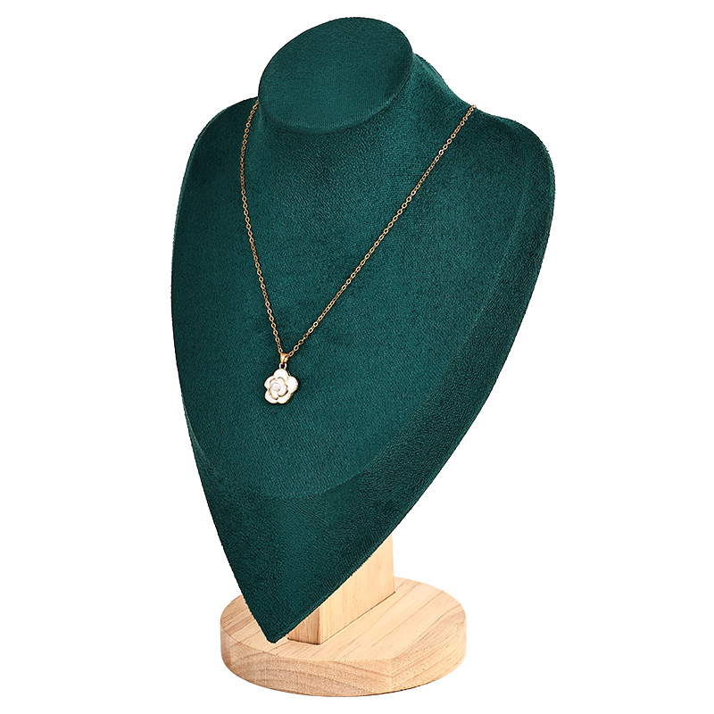 Modelo de madera maciza estante de retrato de joyería accesorios de joyería collar estante de exhibición de joyería estante de exhibición de joyería de cuello