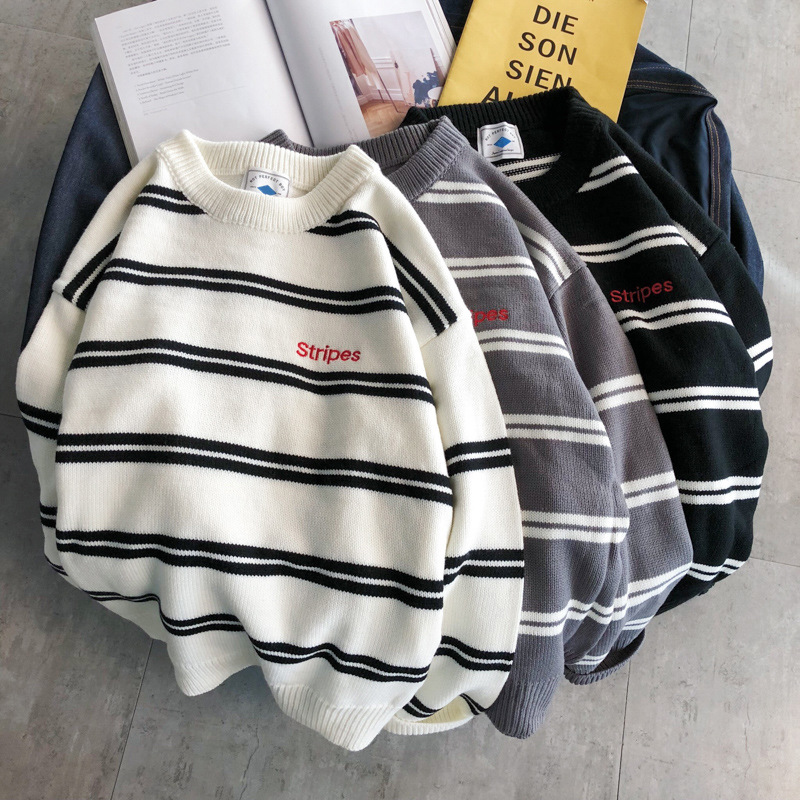 Suéter de otoño de los hombres de estilo coreano ins marca de moda invierno 2021 Nuevo suéter de estilo de Hong Kong estudiante suelta entrega de una pieza