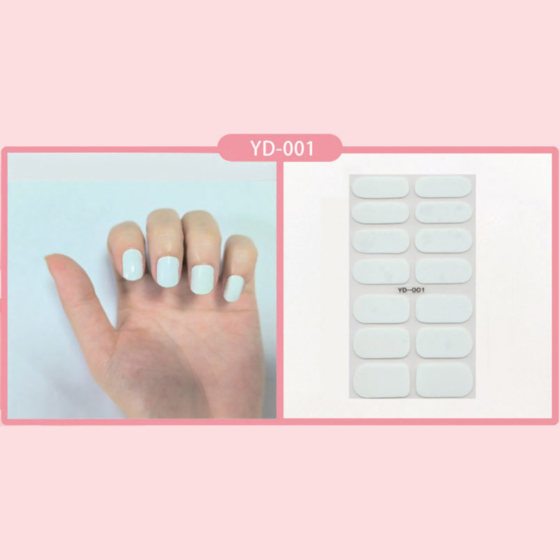 El nuevo parche de uñas en polvo de cebolla de color sólido de Idi 14 pegatinas de uñas pegatinas impermeables duraderas sin sellar fábrica al por mayor