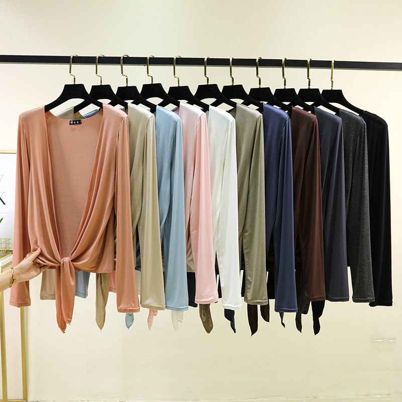 Spring and Summer New Style Modal Tie-Knot Long-Sleeve Cardigan, Loose Thin Large-Size Shawl, Sun Protection Outerwear, Air Conditioning Shirt Spring and Summer New Style Modal Tie-Knot Long-Sleeve Cardigan, Loose Thin Large-Size Shawl, Sun Protection Outerwear, Air Conditioning Shirt