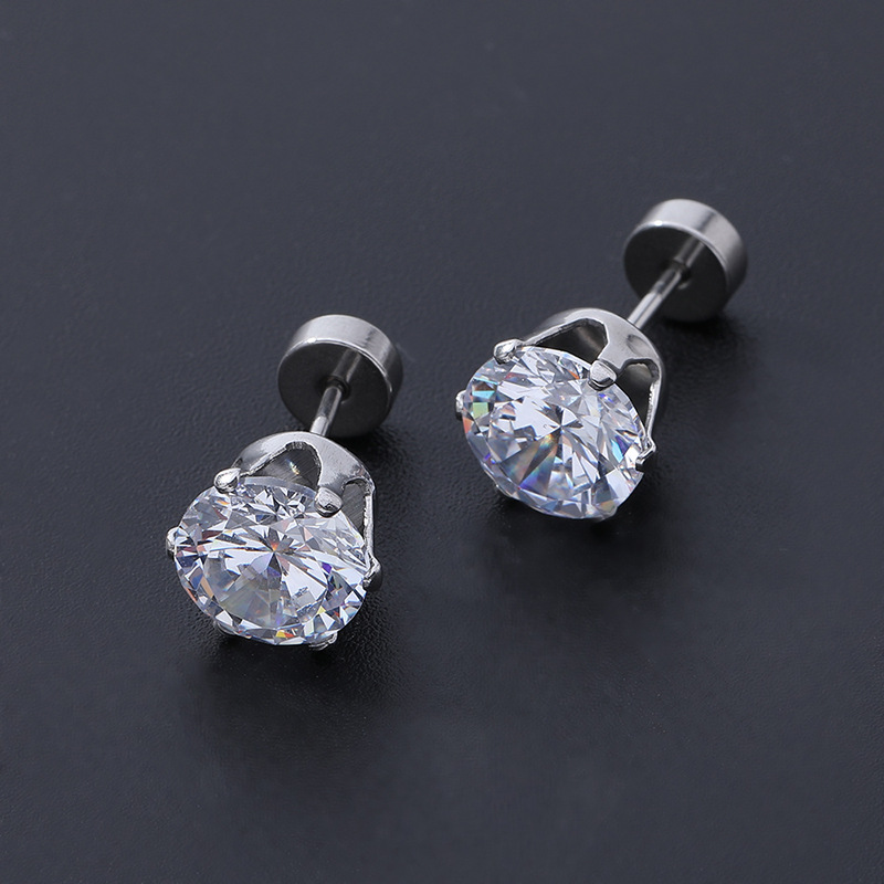 Gem Flower Rod Stud Earrings for Women - 316L Surgical Steel Screw Back Earrings Set detail image 18