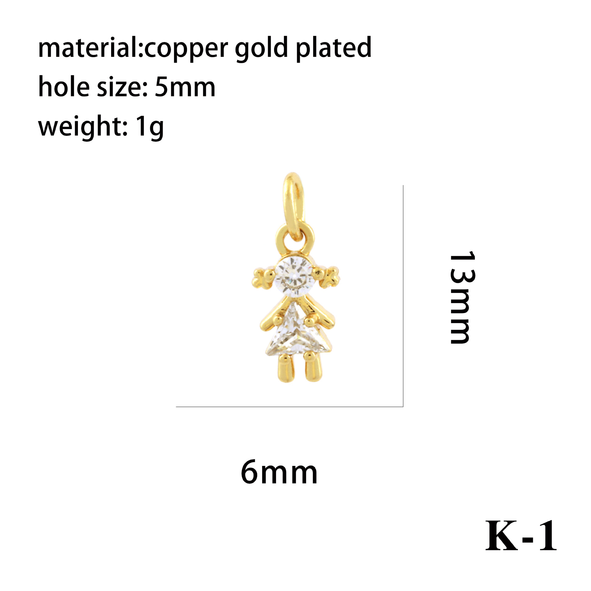 1g Weight Pendant Jewelry Making Type 13 * 7mm Jewelry Making Size Zircon Inlay Material DIY Jewelry Accessories Classification 1 Piece Quantity Copper Material Cartoon Character Pattern All Seasons Season Casual Style 1 Piece 13 * 7mm Copper Zircon Cartoon Character Pendant 12