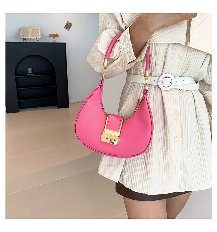 Retro Shoulder Bag For Women Crescent Armpit Bag Candy Colour_voghion.com
