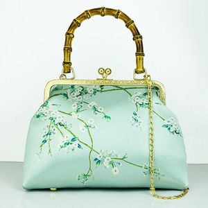 New qipao bag hand bag handbag on inclined shoulder bag fashion temperament antique gold bamboo cheongsam Chinese Qipao Bags