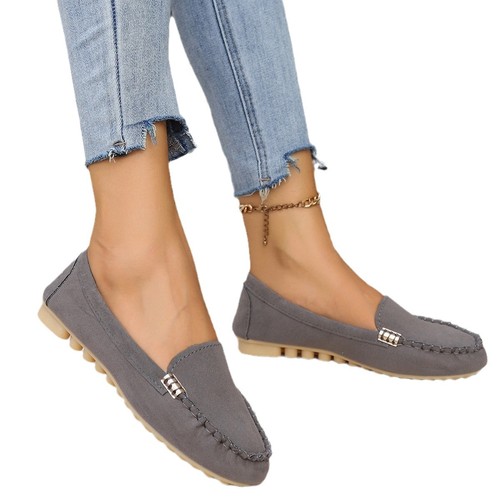 2024 Summer 35-44 Plus Size Mother's Single Strap Nurse Shoes Lazy One-Piece Flat Casual Bean Shoes for Women, Imported