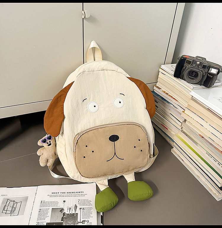 Mochila creativa transfronteriza en forma de perro, nueva moda coreana de alto valor, mochila de dama, mochila de dibujos animados de gran capacidad