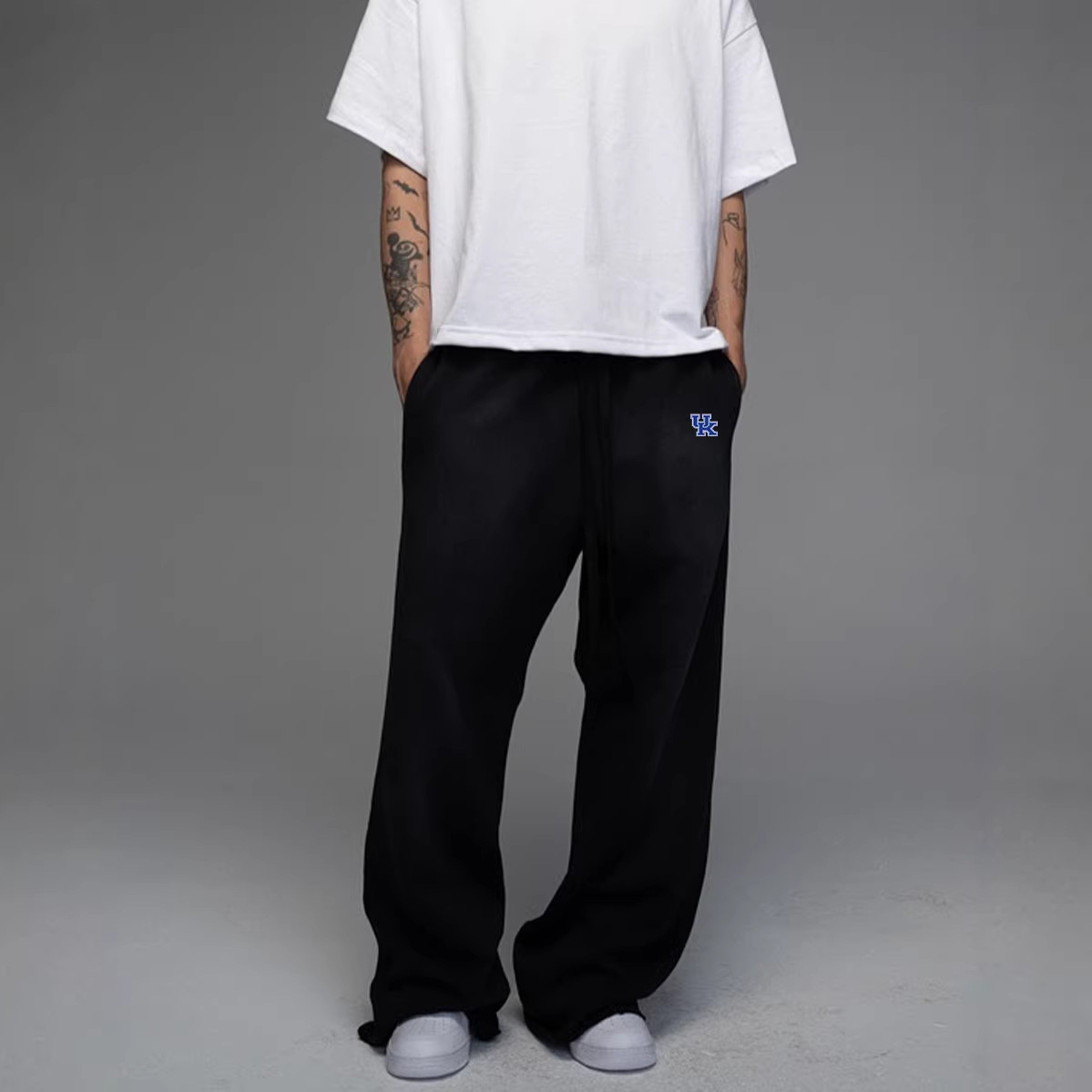 Men's Letter Print Hoodie And Jogger Set Streetwear Essentials Oversized Fit Winter Ready Extended Sizes 4XL 5XL_viptrois.com