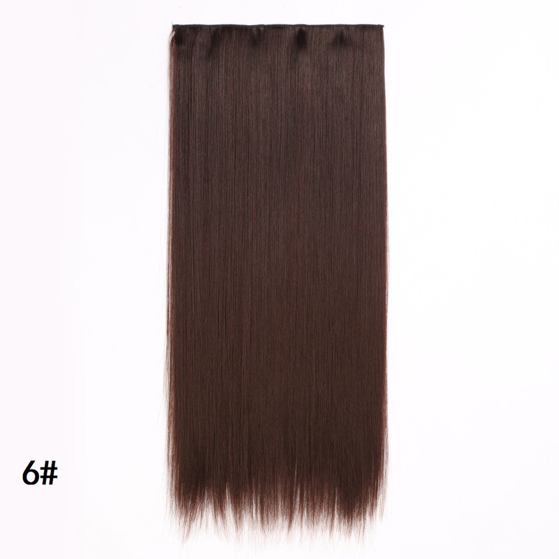 ヨーロッパとアメリカの女性用ウィッグ、ロングストレートヘアエクステ、ワンピース5クリップウィッグ、クリップヘア、化学繊維ヘアカーテン、工場直販|undefined