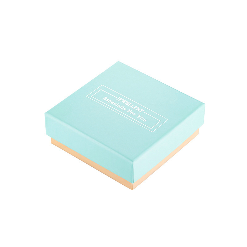 Blue and Pink Necklace and Ring Packaging Box, Jewelry Box, Dust-Proof, Gift-Giving, Anti-Scratch Packaging Box, Manufacturer's One-Piece Drop Shipping