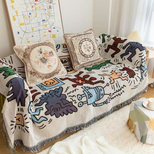 Doodle Sofa Cover American Style Korean Style Single Sofa Cover Dust Cover Decorative Throw Pillow Cover