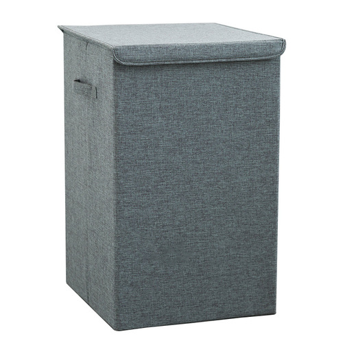 Bathroom laundry storage bucket simple home large dirty clothes basket with cover fabric folding dirty clothes blue wholesale