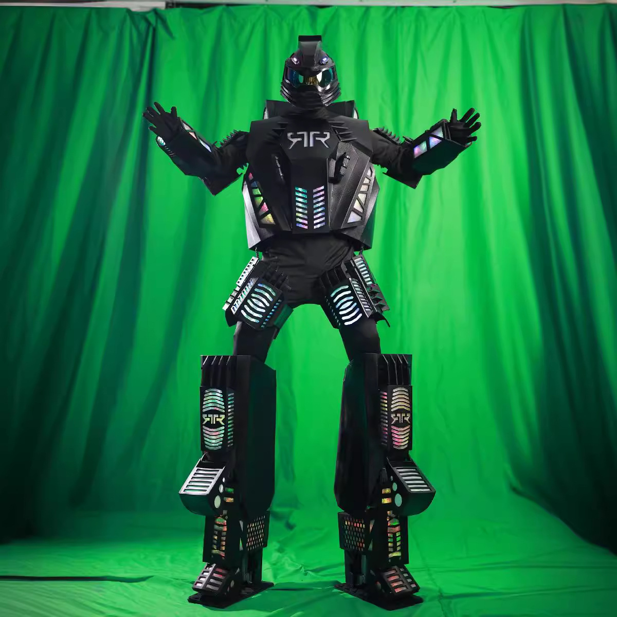 Ropa de luz eléctrica LED control remoto rendimiento de cambio de color robot luminoso mecha portátil electrodoméstico humano props mecha