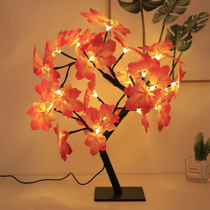 Transfronterizo caliente Rose Tree lámpara decoración de la habitación LED flor de cerezo luz de la noche lámpara de mesa USB interruptor de luz de color