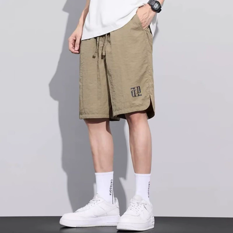 Thin men's comfortable trousers for leisure, fashionable silk shorts, loose straight fit