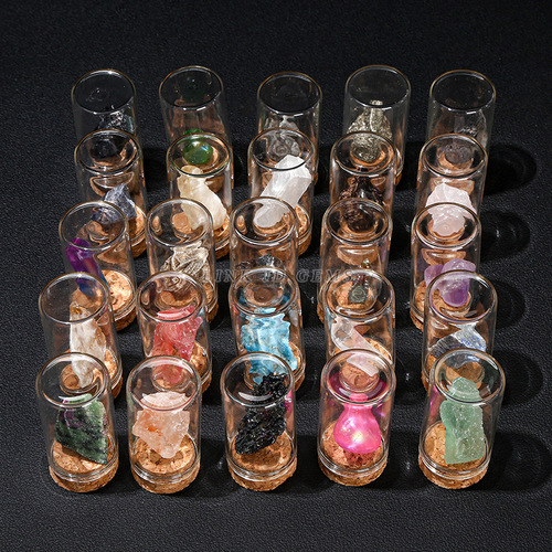 Jingdian Jewelry, Wishing Bottled Ore Specimens, Natural Crystal Raw Stones, Rock Popular Science Collection Ornaments Wholesale