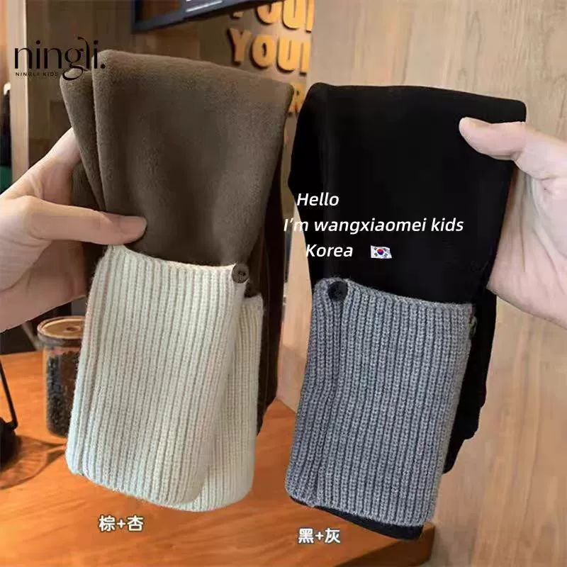 柠里 Demi-season fleece leggings, trousers girl's