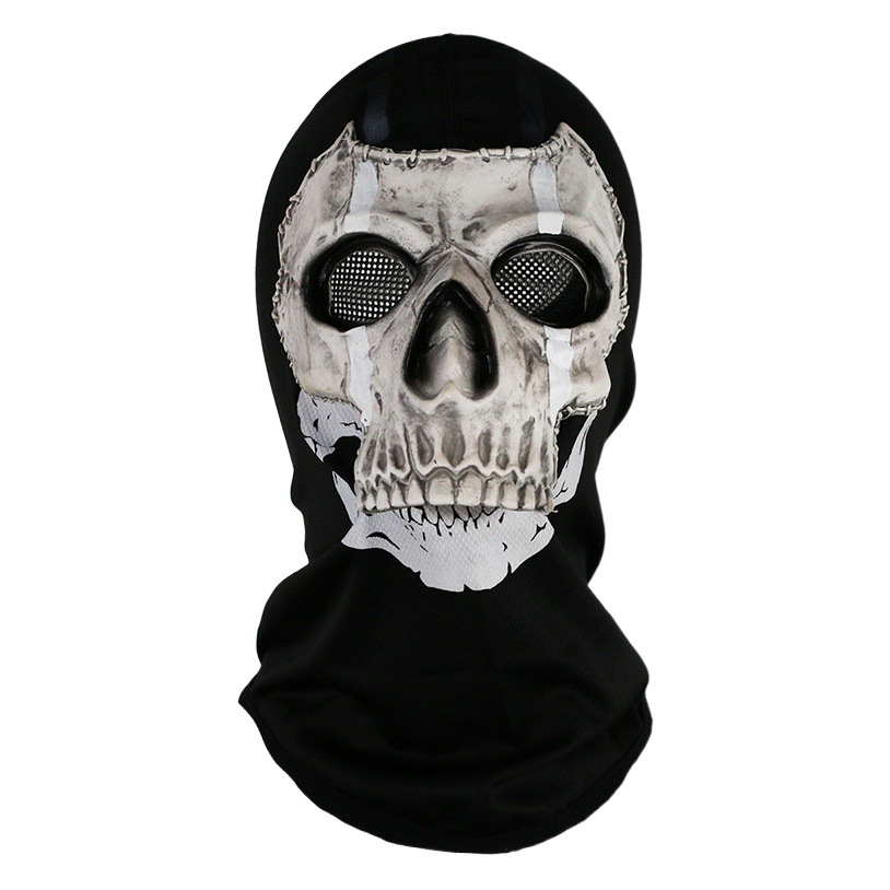 Máscara de calavera de Call of Duty, serie de disfraces de terror, máscara de cara de fantasma, accesorio para fiestas de Halloween y bromas.