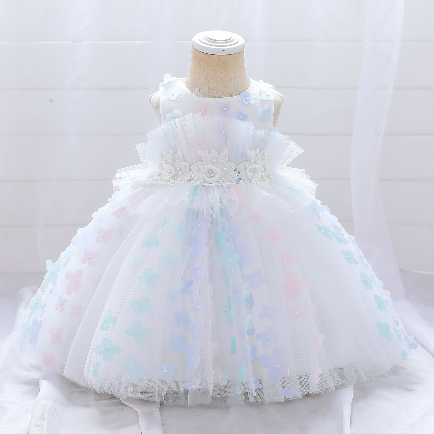 Vestido de princesa para niñas vestido de primavera y verano vestido de novia para niños niña de las flores anfitrión cumpleaños piano vestido de rendimiento años