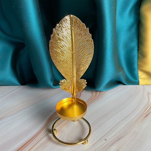 Direct selling creative iron candlestick golden candle bowl spray glass cup iron wire candlestick home living room bar decoration