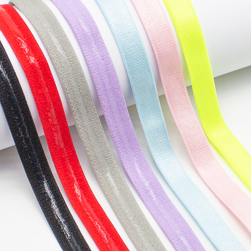 现货彩色 1cm1.2cm1.5cm滴胶肩带防滑弹力带硅胶止滑运动头带内衣