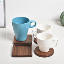 日式简约胡桃木茶杯垫餐桌隔热垫茶托配件木质咖啡杯榉木隔热垫