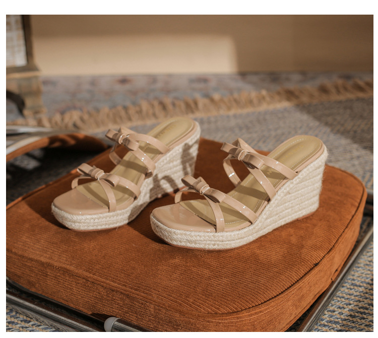 Sandal cao gót nữ hở mũi đế xuồng bện thừng gót 9 cm — màu trắng ngà chi tiết 22
