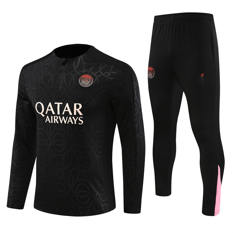 Uniformes de fútbol de otoño e invierno de Paris Messi Mbappe, uniformes de entrenamiento rojos y negros de Liverpool Barcelona, versión jugador Bol.