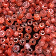 批发天然南红面包圈DIY配件手链川料樱桃玛瑙半成品小平安扣珠宝