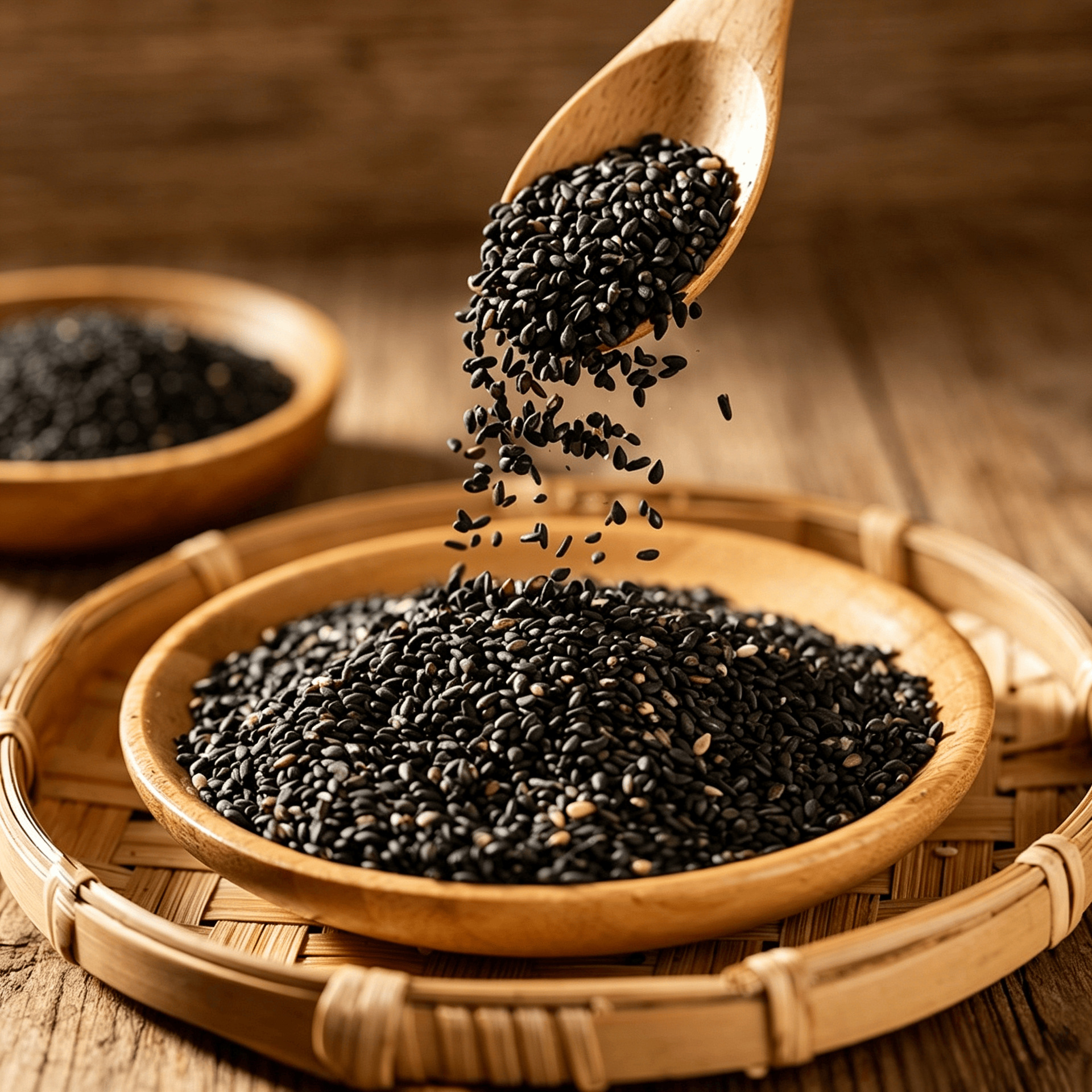 Black Sesame Seeds Hei Zhi Ma 1000g Raw Whole Grain for Baking Congee Soy Milk and Home Cooking preparation