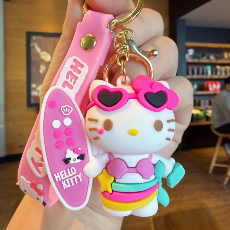 Llavero de Peluche de Gato Kuromi de Sanrio de Tercera Generación, Colgante para Llaves de Coche, Pequeño Regalo para Estudiantes