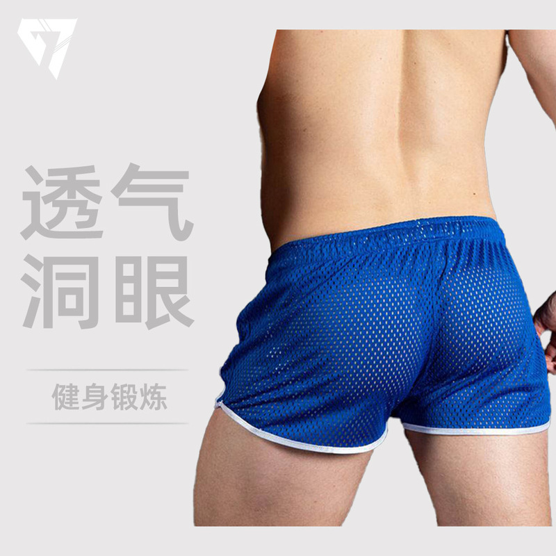 Fitness Fashion Big Hole Muscle Sports Shorts Men's Quick-Drying Breathable Thin Three-Quarter Pants Beach Summer New Style Fitness Fashion Big Hole Muscle Sports Shorts Men's Quick-Drying Breathable Thin Three-Quarter Pants Beach Summer New Style