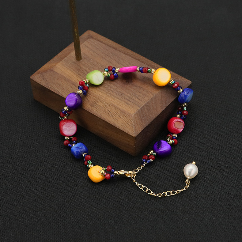 Retro Geometric Pearl Plating Bracelets