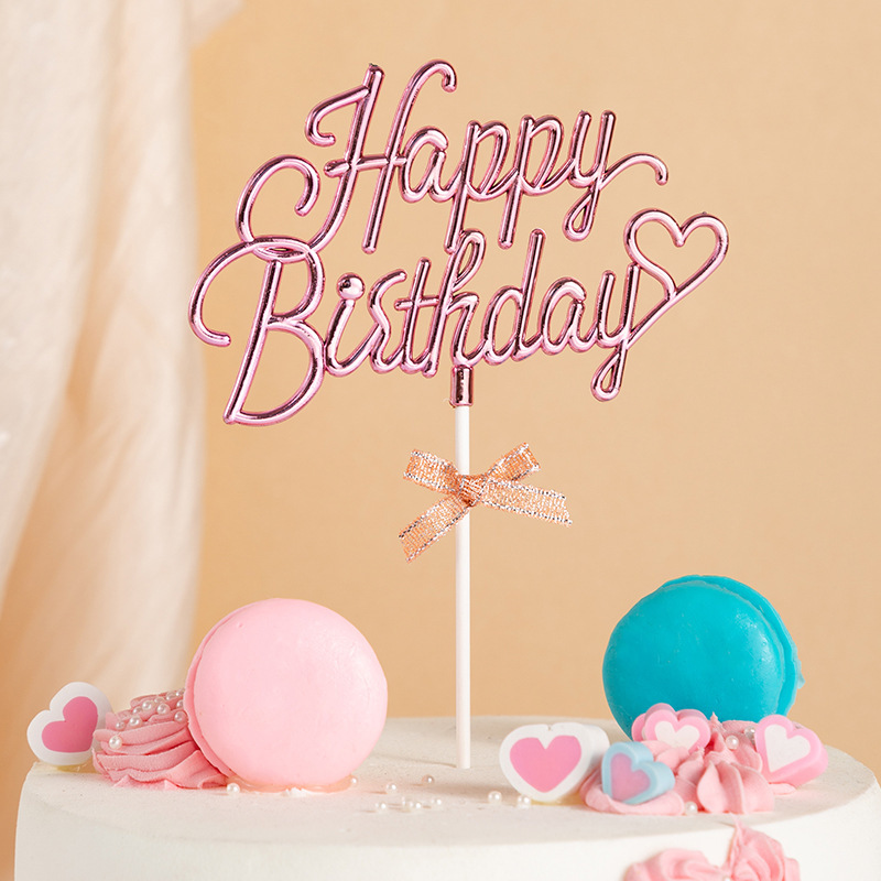 Paste de cumpleaños de oro rosa