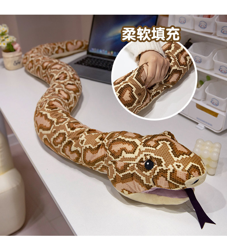 Simulation Python Doll Plush Toy Snake Pillow Cushion Horrifying Scary Rag Doll Funny Tricky Gift Female