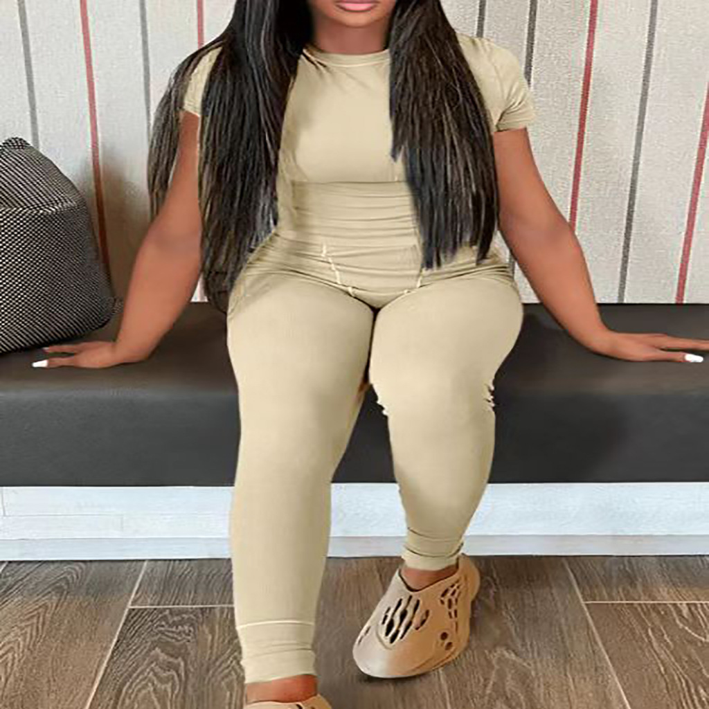 P2303 nouvel été ensemble de rayures de couleur claire personnalisé_voghion.com