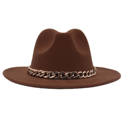 New cross-border best-selling acrylic chain hats for men and women, multi-color stage hats, felt hats, jazz hats, hats