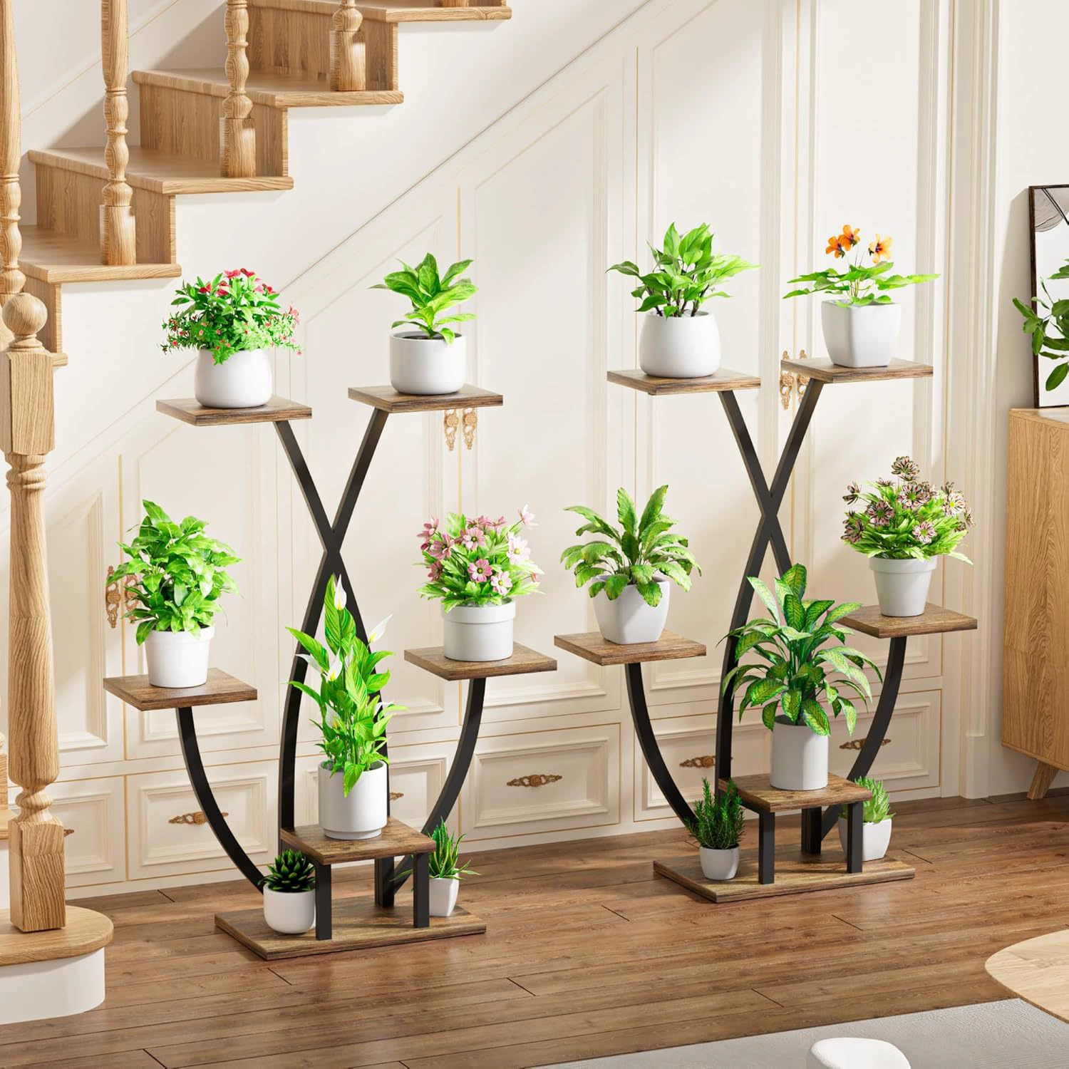 Трансграничные комнатные растительные кронштейны металлические гостиные домашние кованые цветочные стойки на полу многослойные плотные горшки