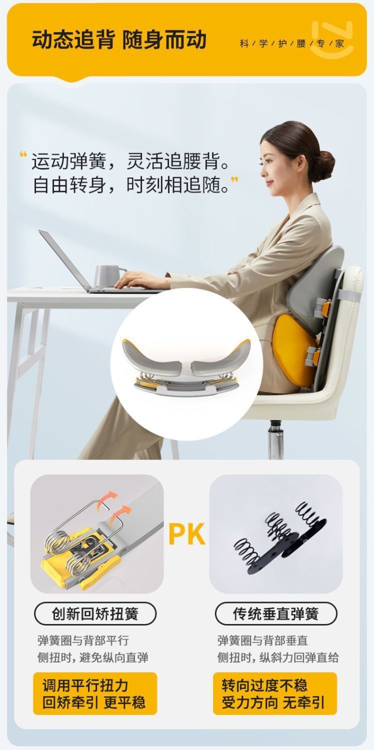 Nuo Tai Lumbar Support Cushion, Ergonomic Seat for Long Sitting, Office Chair, Car Lumbar Support, Gift