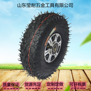 350-4 aluminum alloy rubber inflatable wheel weighted trolley wheel