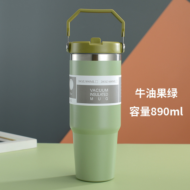 Taza termo de acero inoxidable de gran capacidad y alto valor Taza portátil portátil Ice Ba Taza deportiva para coche al aire libre