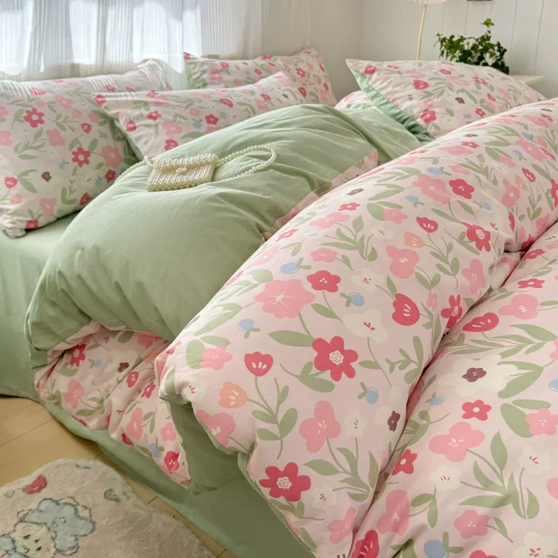纯棉四件套全棉2025新款小清新床上用品被罩床单被套床笠款四件套