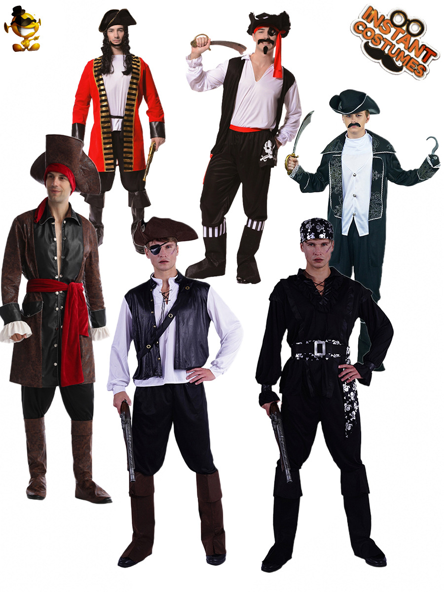Disfraz de pirata para hombre adulto, ideal para Halloween, disfraces, cosplay, actuaciones escénicas y fiestas de disfraces.