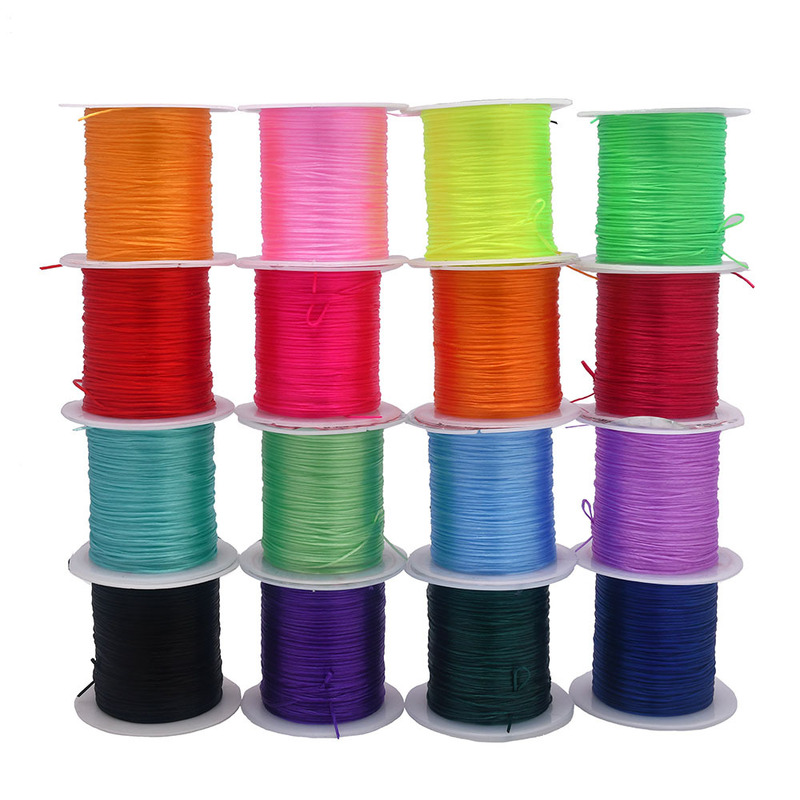 10 m/roll bead elastic line color DIY bead elastic line White flat elastic line