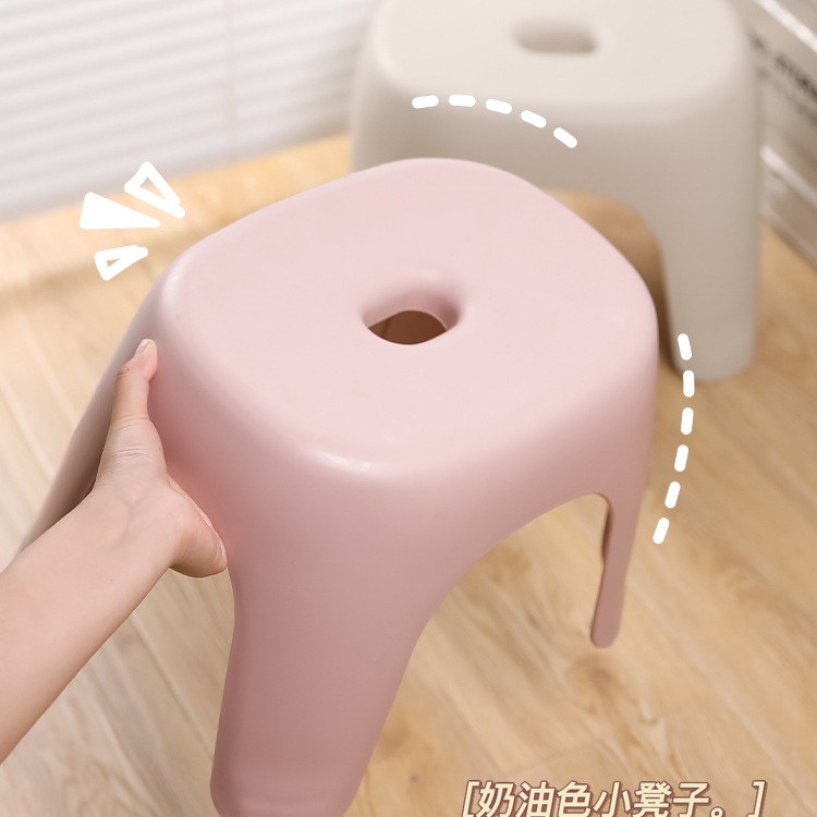 New Small Stool for Home Use, Made of Thickened Durable Plastic, Suitable for Children's Bathroom, Bathing, and Shoe Changing, Low-Height