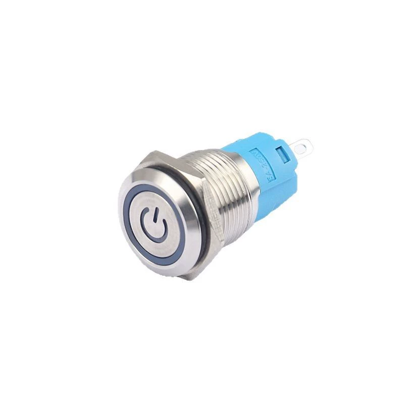 12 16 19 22mm button self-locking pressing jog reset with LED light waterproof metal switch wholesale